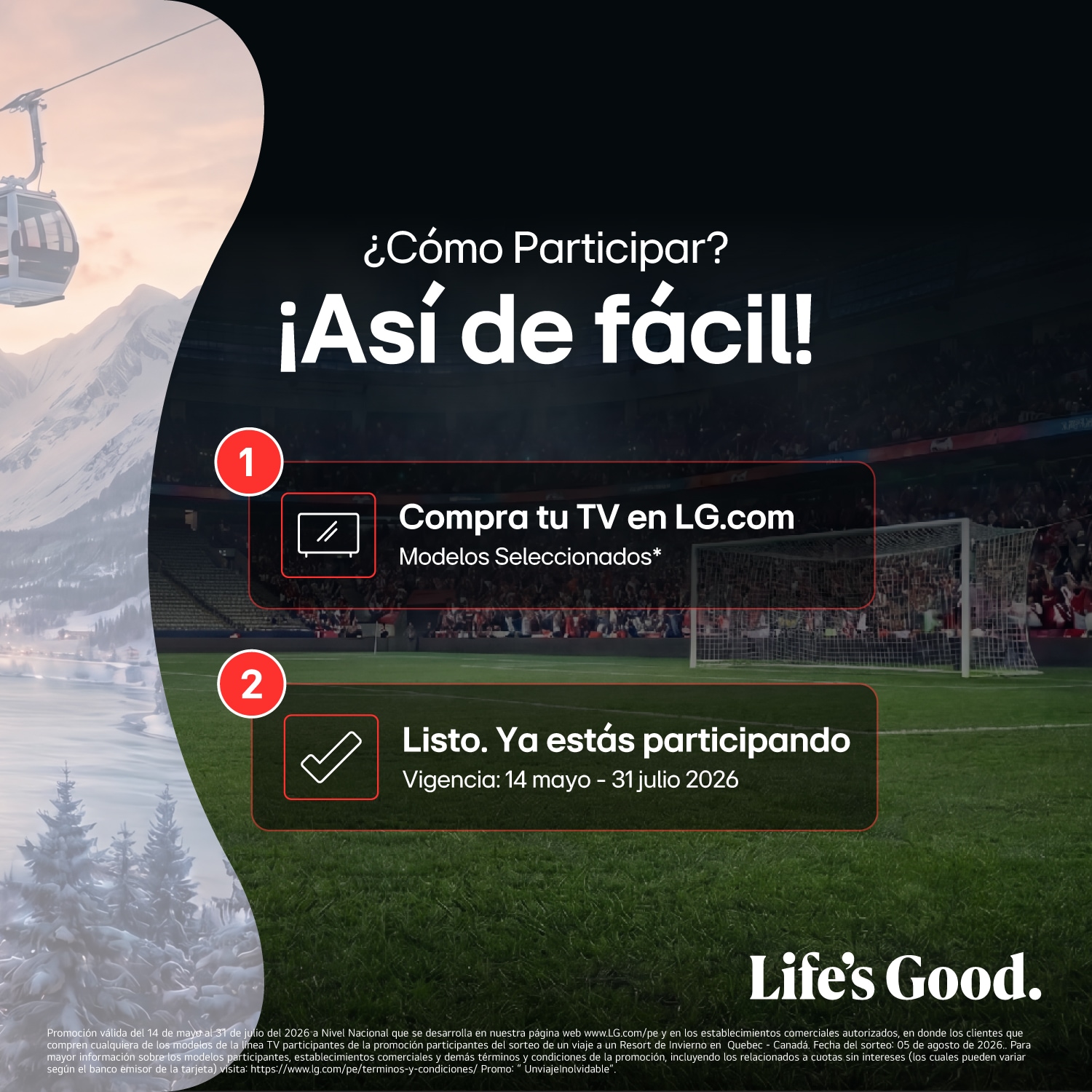 Banner donde se describe cómo participar del sorteo