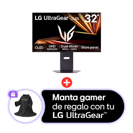 Monitor Gamer LG UltraGear™ GX8 de 32 pulgadas OLED 4K UHD | 32GX850A con Modo Dual, 0,03 ms (GtG), DisplayHDR™ True Black 400, Panel con acabado brillante 32GX850A-B