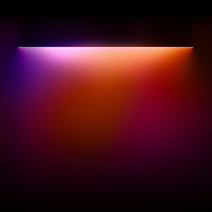 Luces de colores rojo, naranja y violeta que resaltan el texto "Para una experiencia de imagen y sonido exclusivamente para ti" a continuación.