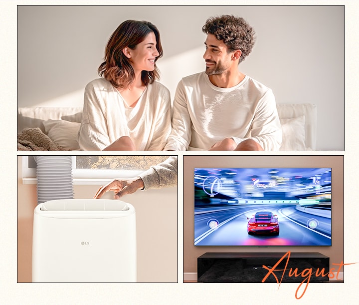 Imagen principal con una pareja y productos de LG