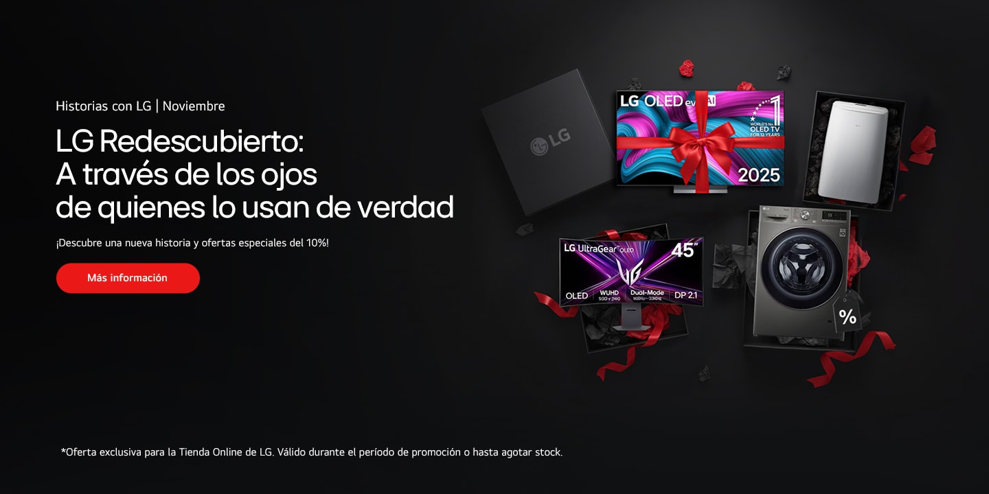 Imagen de una persona con electrodomésticos LG