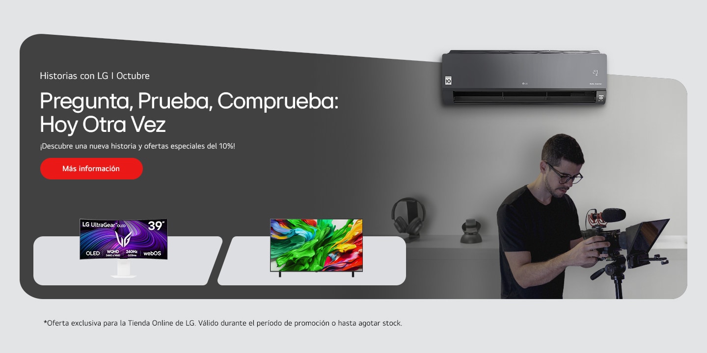 Imagen de una persona con electrodomésticos LG