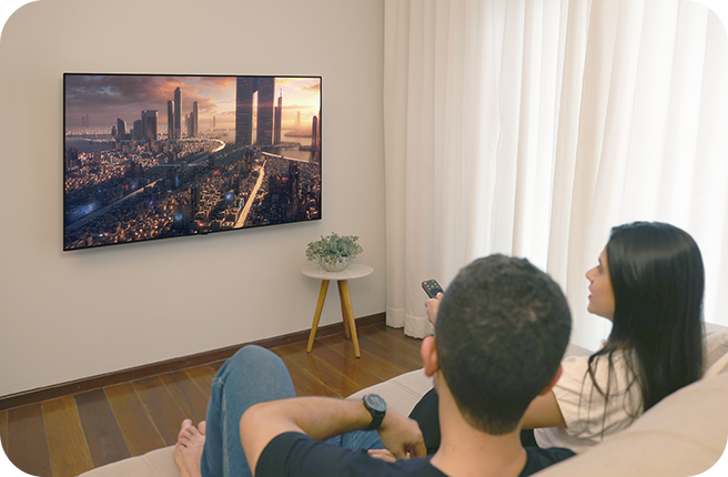 Toma de producto del televisor OLED
