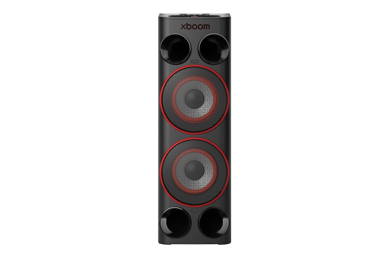 Vista frontal de LG xboom Power9000 by will.i.am | Parlante para fiestas con gran potencia de sonido y AI Karaoke Master POWER9000