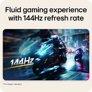 Monitor LG FHD que muestra contenido de juegos de movimiento rápido con una frecuencia de actualización de 144 Hz para un movimiento fluido.