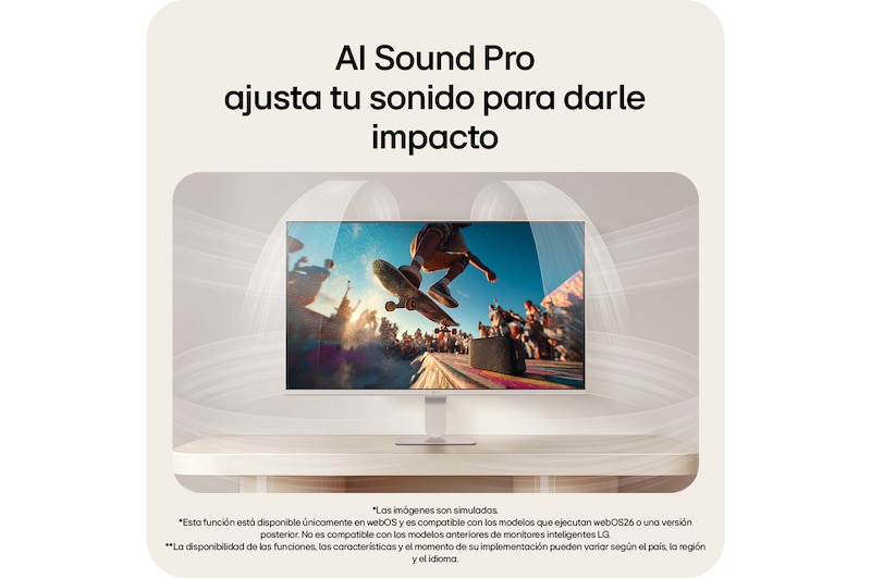 AI Sound Pro ofrece un sonido inmersivo y optimizado según el tipo de contenido.
