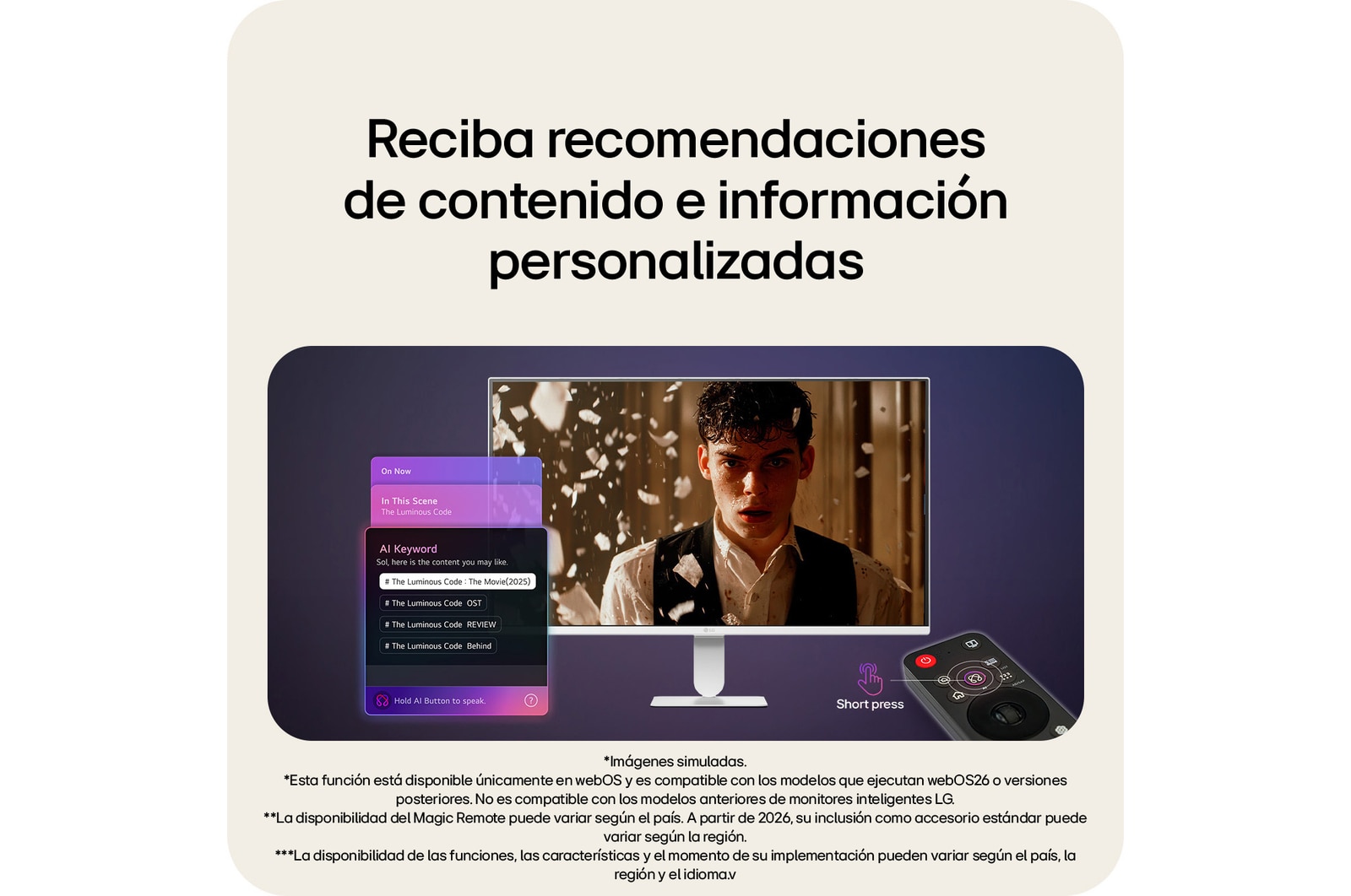 'Conserje con IA que ofrece recomendaciones personalizadas basadas en patrones de visualización y contexto de uso.