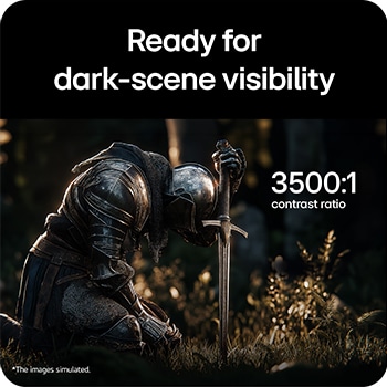 Una escena de un juego de fantasía que destaca una relación de contraste de 3500:1.