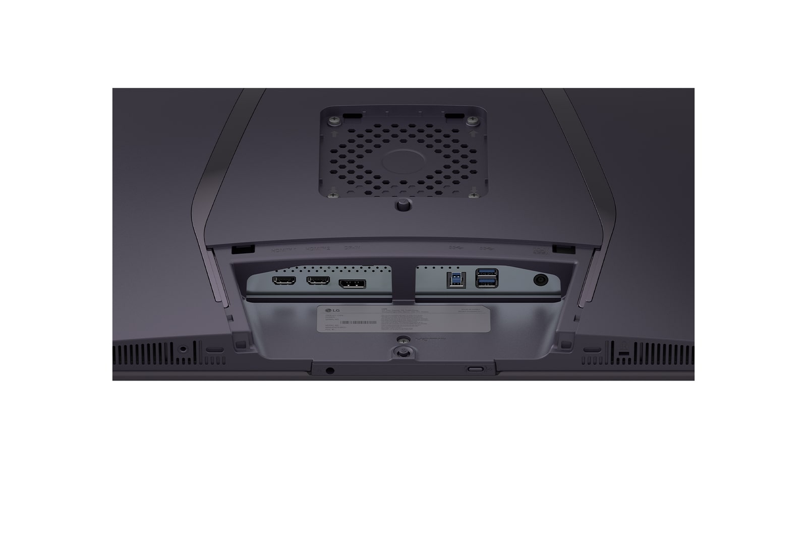 'rear close-up view of connectivity ports