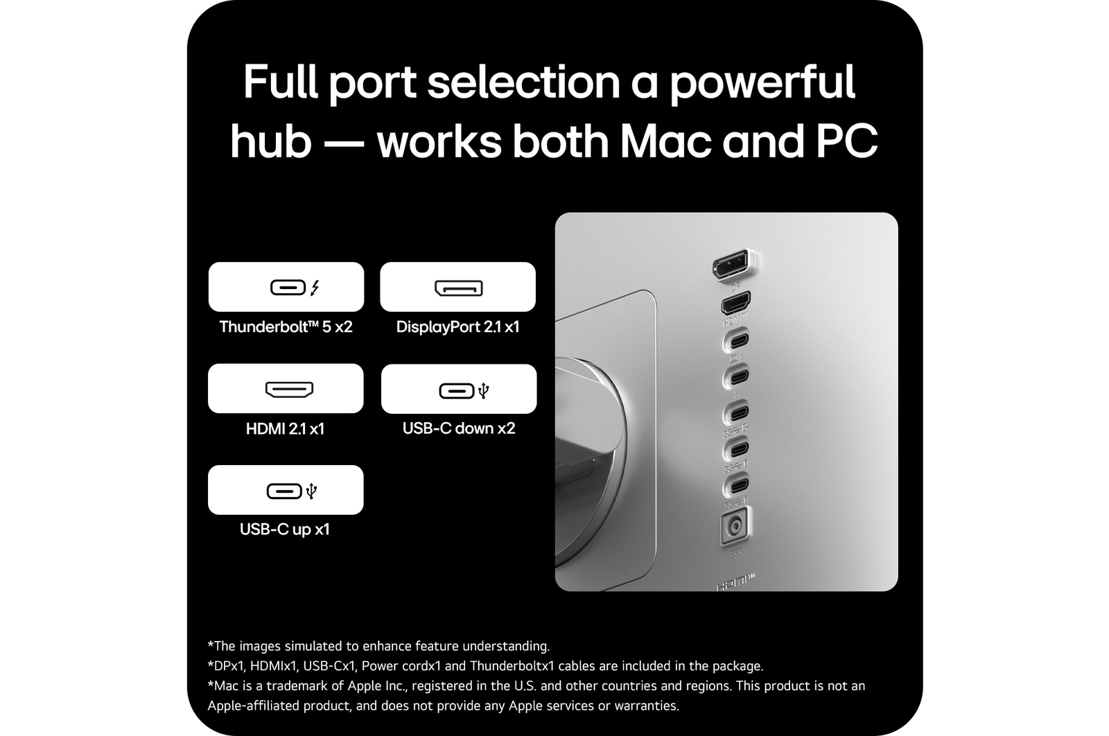 USP card: Selección completa de puertos: un hub potente que funciona tanto con Mac como con PC