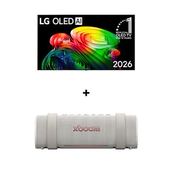 65" LG OLED AI B6 4K 2026 + LG xboom Grab by will.i.am | Parlantes Bluetooth | Sonido xboom con la máxima portabilidad