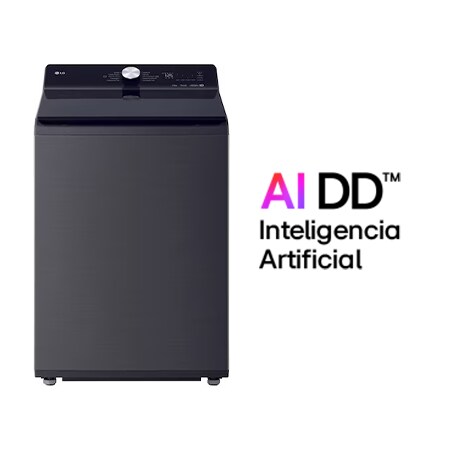 Lavadora de 23kg con AI DDTM,Ciclo PetCare, ThinQTM, Lavado a Vapor y Tina de Acero Inoxidable, Platinum Black WT23PBTXS