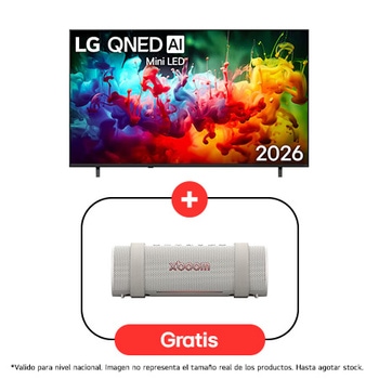 Vista frontal de 55" LG AI QNED85 Mini LED 4K Smart TV 2026