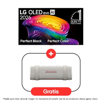 55" LG OLED evo AI C6 4K Smart TV 2026 + LG xboom Grab by will.i.am | Parlantes Bluetooth | Sonido xboom con la máxima portabilidad