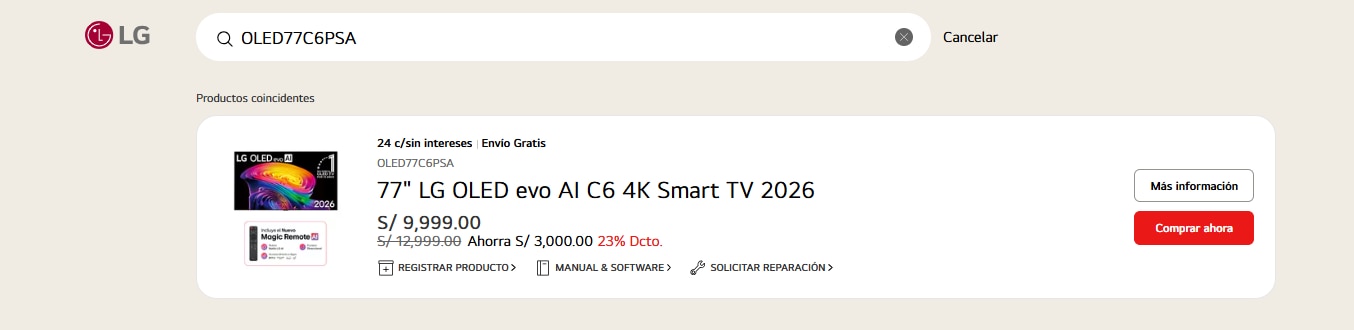 Buscador del modelo de producto