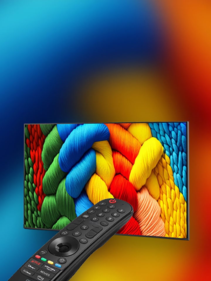 Esta es una imagen del televisor LG y su accesorio.