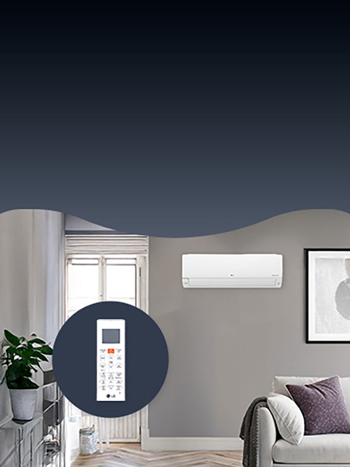 Esta es una imagen del aire acondicionado LG y su accesorio.