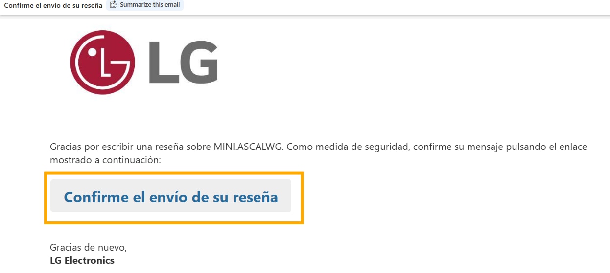 Participar en promoción LG