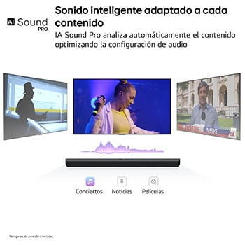 Top angled view of the center of LG Soundbar S60TR