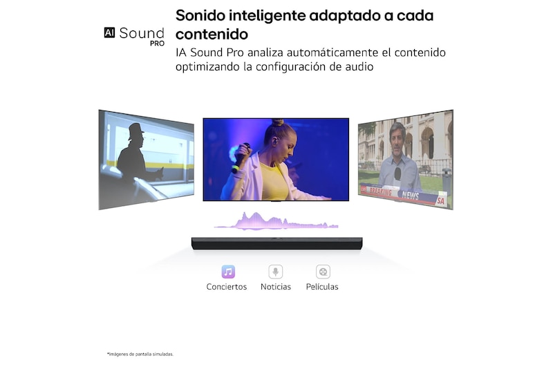 Top angled view of the center of LG Soundbar S60TR