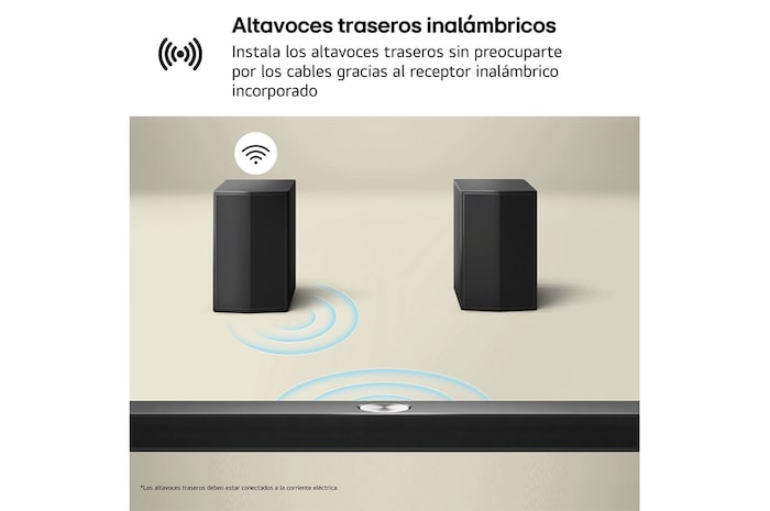 Front view of LG Soundbar S60TR's side corner