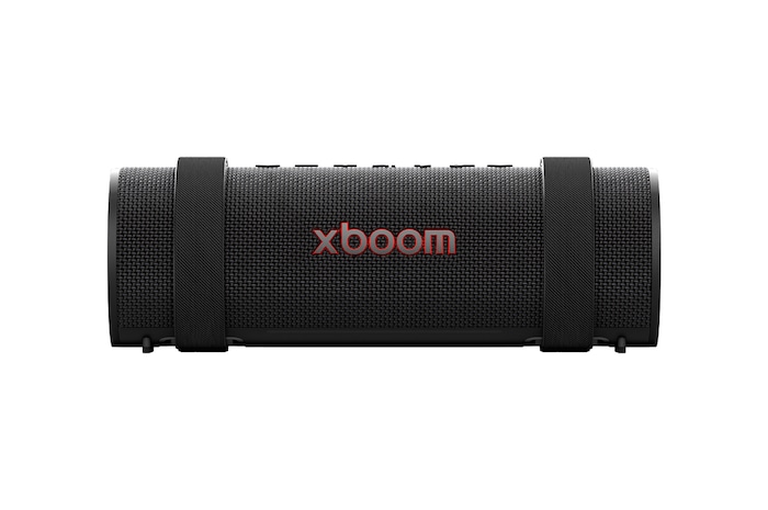 Vista frontal de la LG xboom Grab by will.i.am | Parlante Bluetooth portátil | xboom Signature Sound con portabilidad suprema