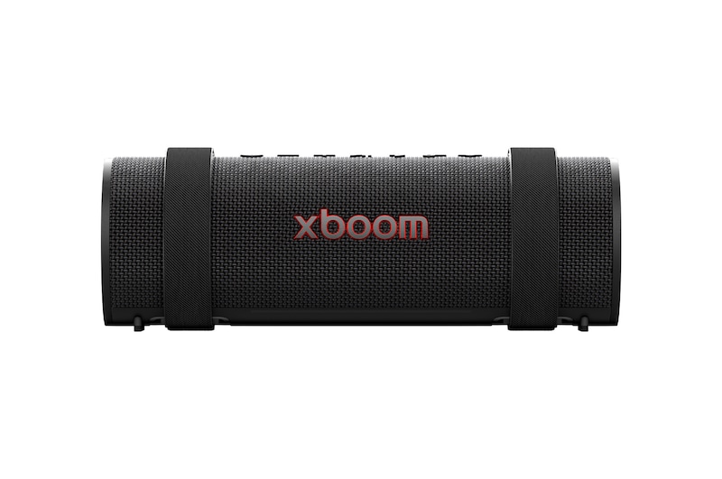 Vista frontal de la LG xboom Grab by will.i.am | Parlante Bluetooth portátil | xboom Signature Sound con portabilidad suprema