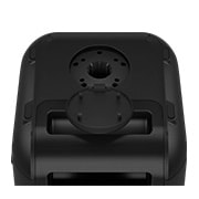 Close up of a bottom, showing speaker stand mount.
