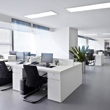 An image of an office space with air conditioning on.