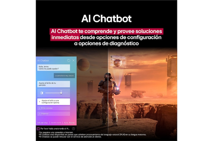 Pantalla de una LG TV que reproduce contenido de ciencia ficción.