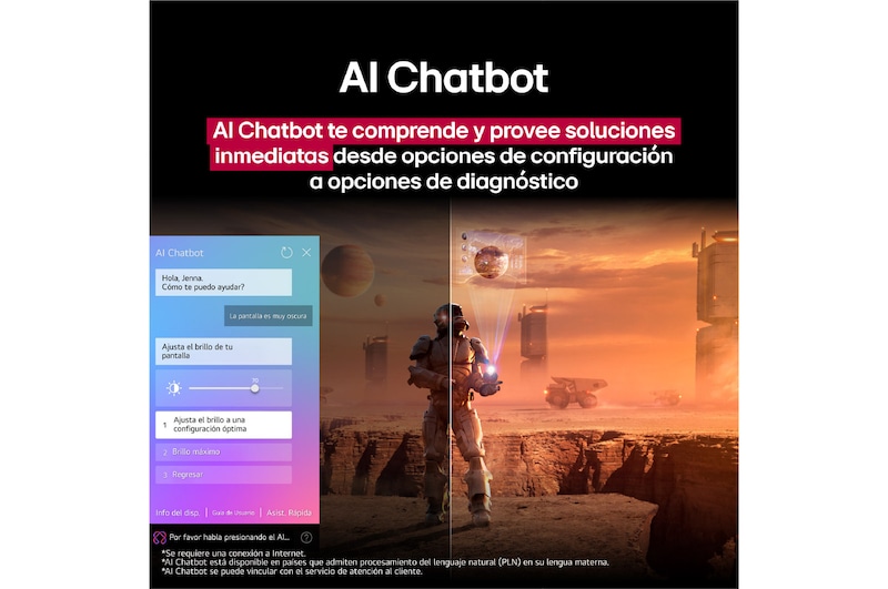 Pantalla de una LG TV que reproduce contenido de ciencia ficción. 