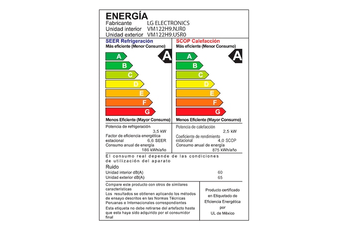 LG DUALCOOL, Aire Acondicionado Inverter 12000 BTU, Función Frío/Calor, VM122HT