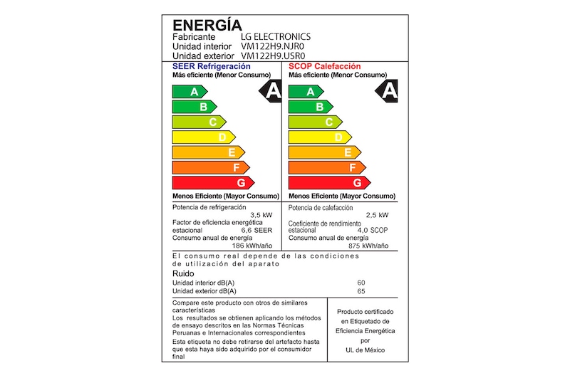LG DUALCOOL, Aire Acondicionado Inverter 18000 BTU, Función Frío/Calor, VM182H9