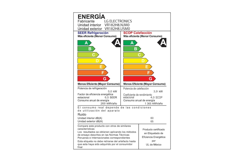 LG ARTCOOL, Aire Acondicionado Inverter 18000 BTU, Smart, Función Frío/Calor, VR182H8