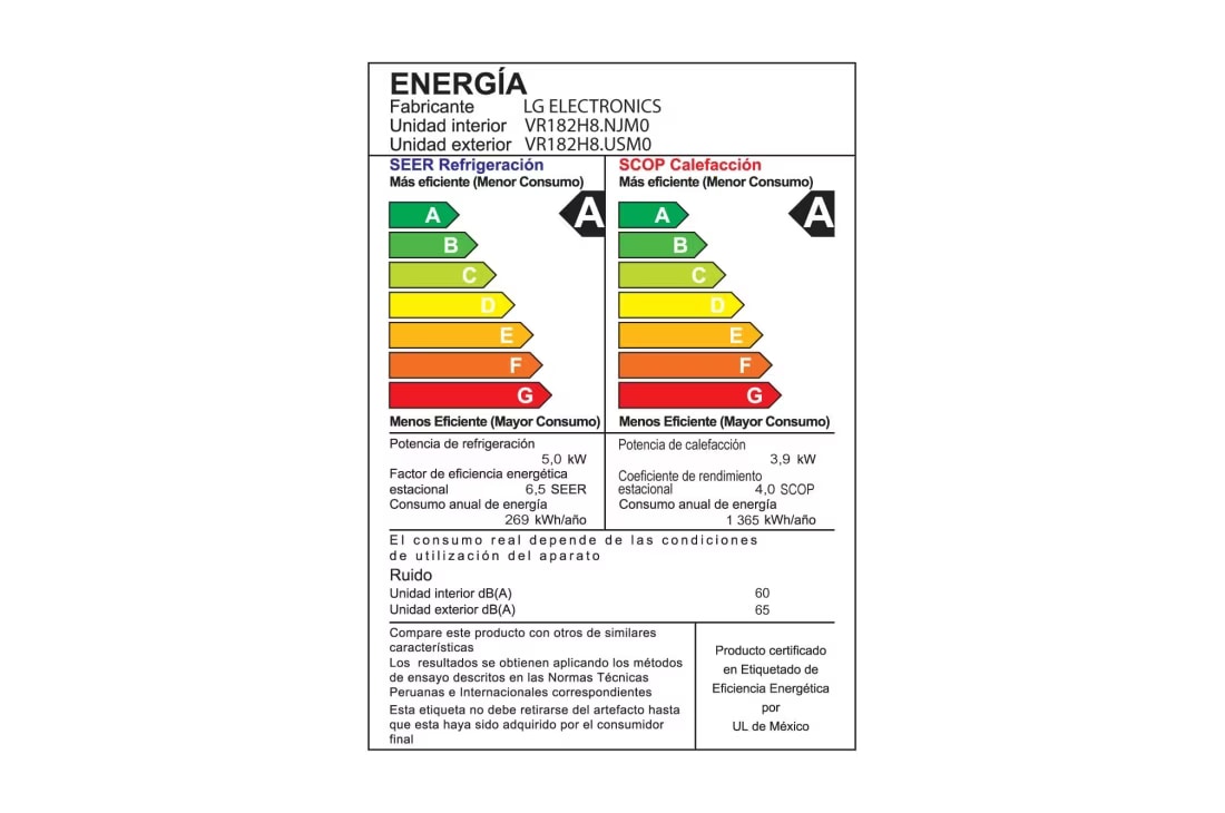 LG ARTCOOL, Aire Acondicionado Inverter 18000 BTU, Smart, Función Frío/Calor, VR182H9