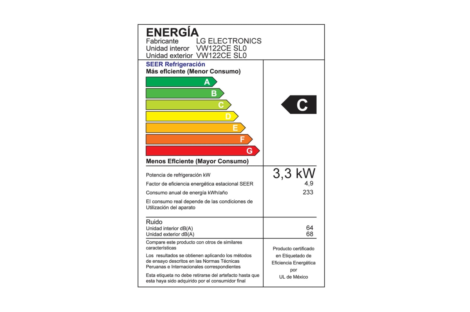 LG Aire Acondicionado de ventana DUAL Inverter Smart con Wi-Fi de 12,000 BTU, VW122CE
