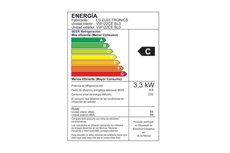 LG Aire Acondicionado de ventana DUAL Inverter Smart con Wi-Fi de 12,000 BTU, VW122CE
