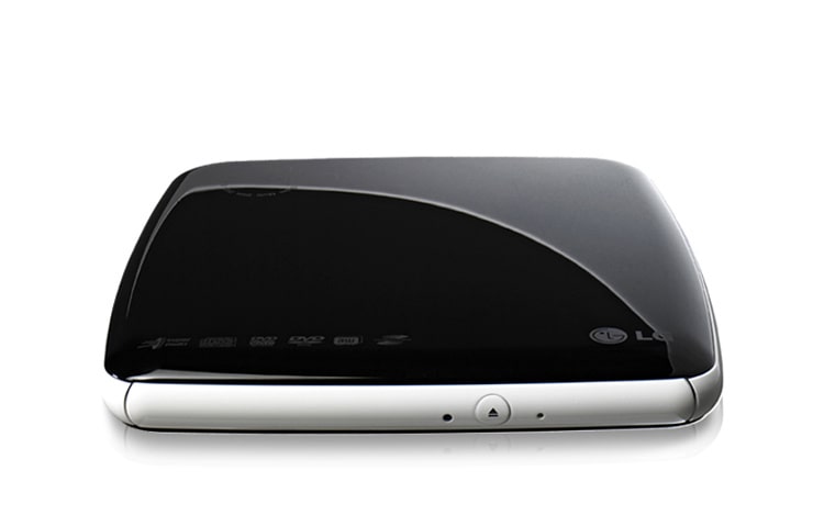 Vista frontal de Unidad óptica externa ultra delgada con tecnología Light Scribe. GP08LU10