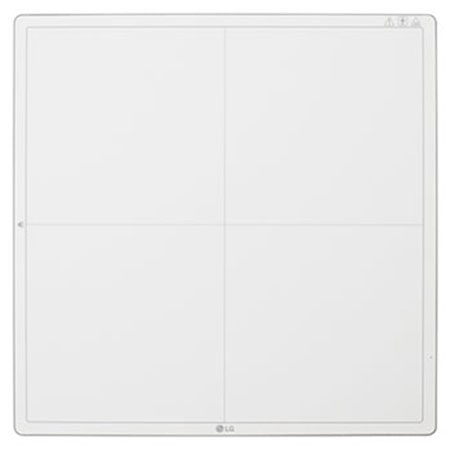 Vista frontal del detector de rayos X digital LG 17HK701G-W en blanco