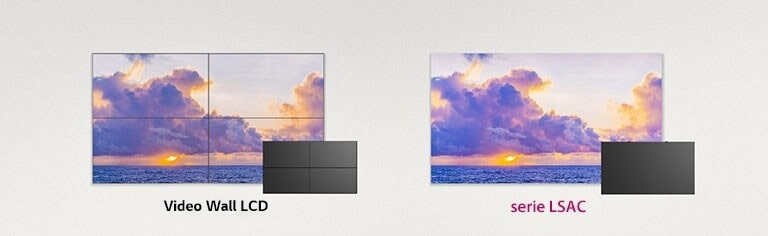 Sin la necesidad de un espacio de instalación separado, la serie LSAC puede reemplazar un Video Wall LCD existente.