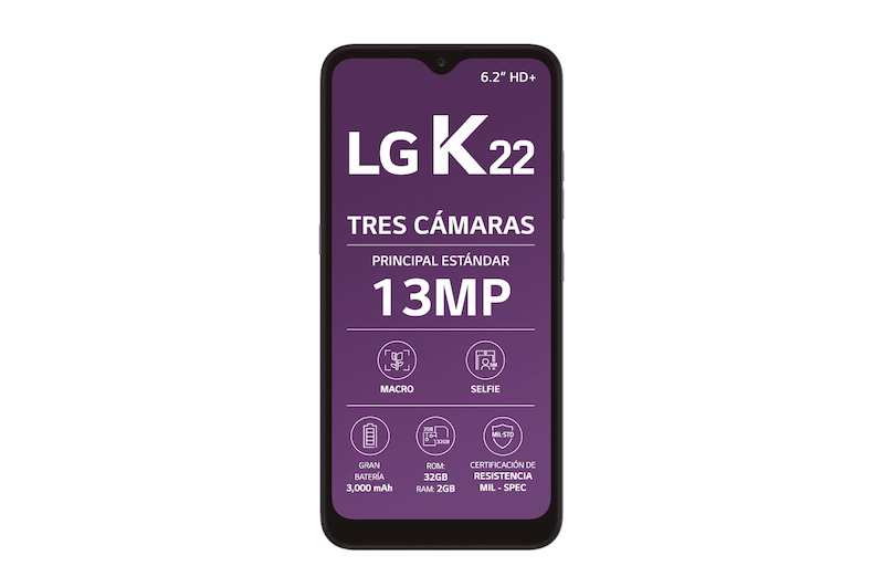 LG K22, Tres Cámaras y 32GB de almacenamiento, LMK200HM