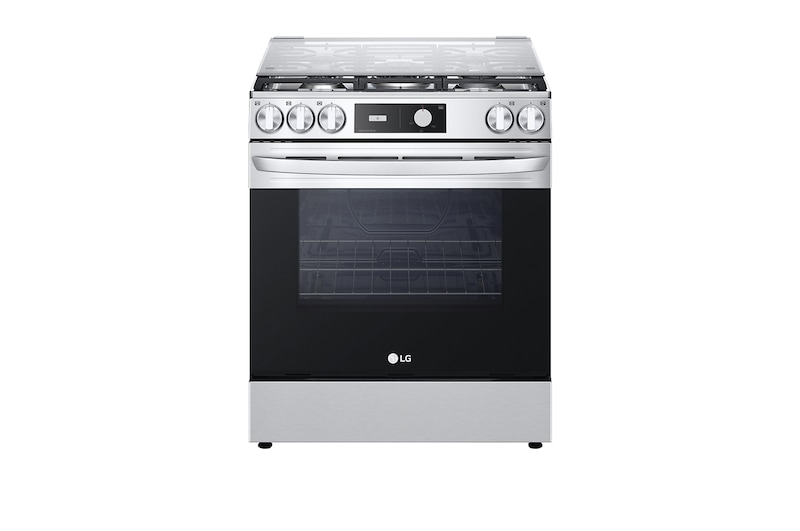 Vista frontal de Cocina LG con EasyClean®,164 L (horno), Acero Inoxidable LRGL5841S