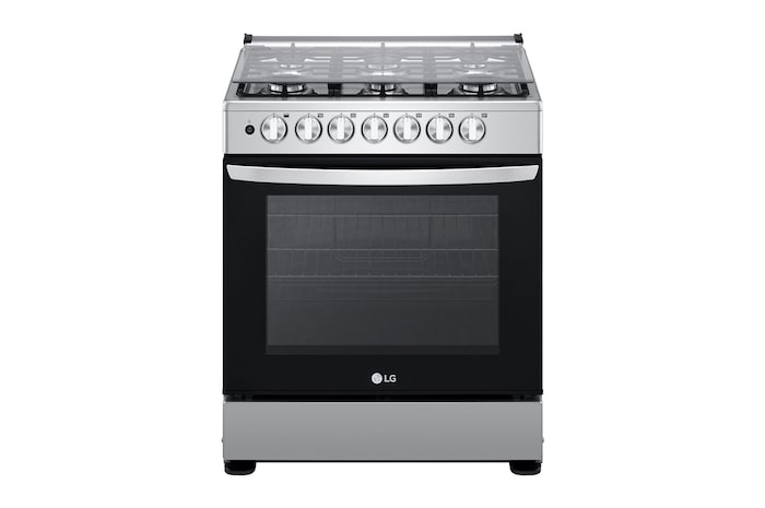 Vista frontal de Cocina LG con encendido automático, 146.5 L (horno), con Válvula de Termostato y limpieza simplificada., LRGZ5253S