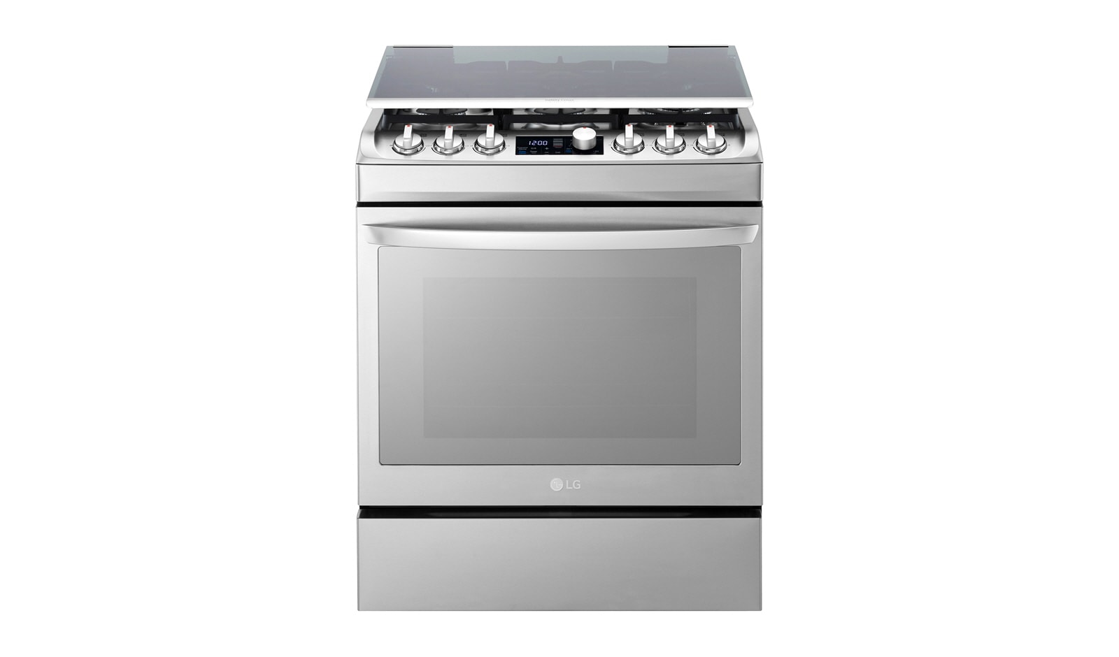 Vista frontal de Cocina LG con Triple Llama, 153L (horno), Acero Inoxidable RSG316T