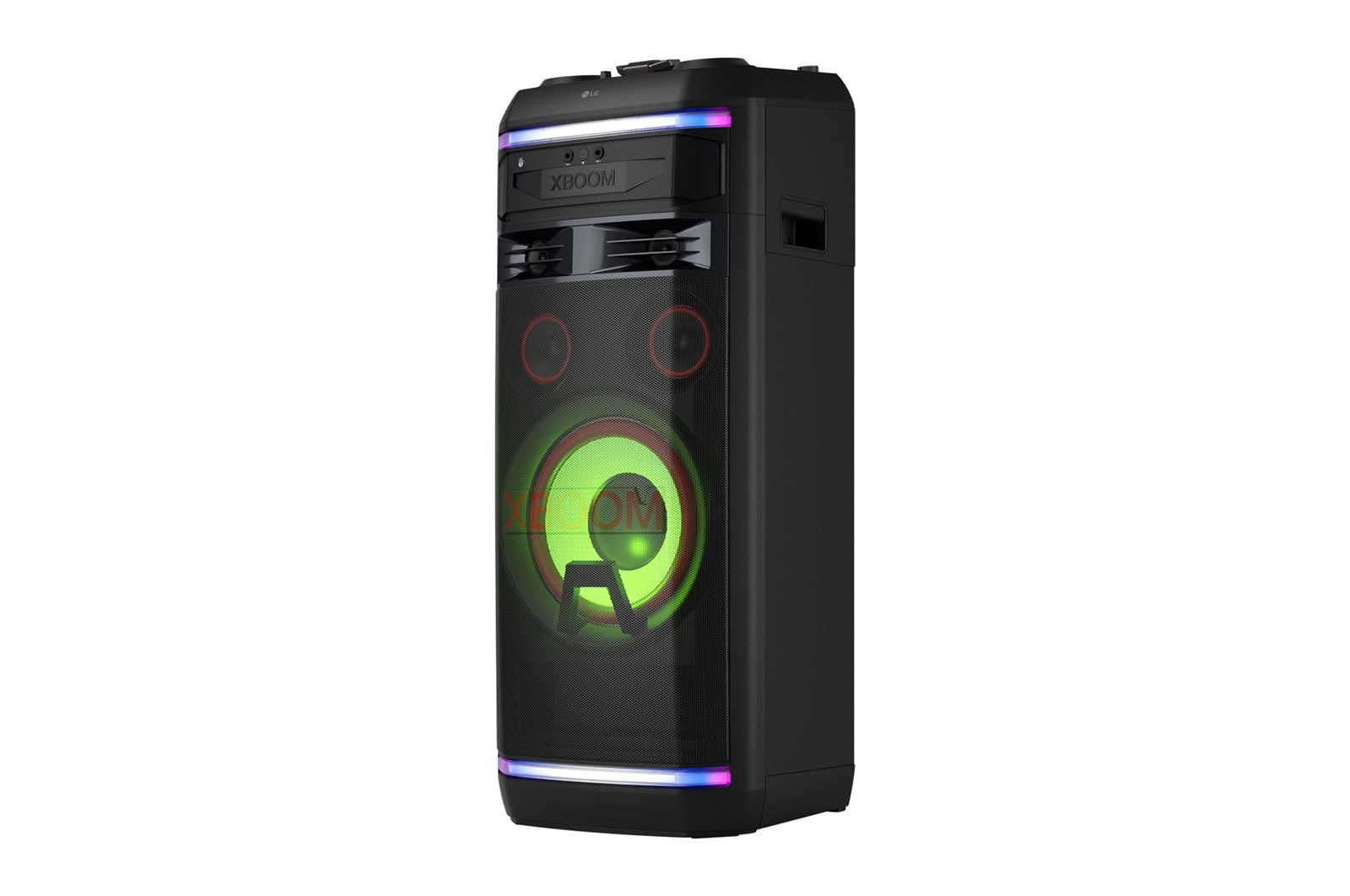 side view with green light