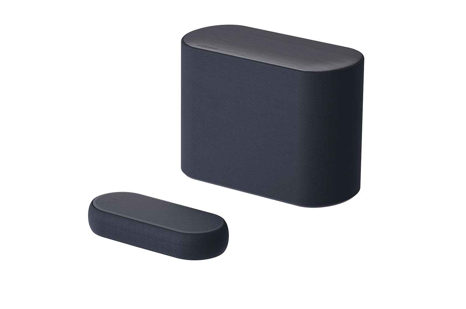 LG Barra de Sonido LG QP5 | Tecnología Meridian | Modo Compartir Sonido de TV y Modo de Control | Subwoofer de baja vibración, QP5