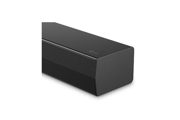 Front view of LG Soundbar S40T's side corner