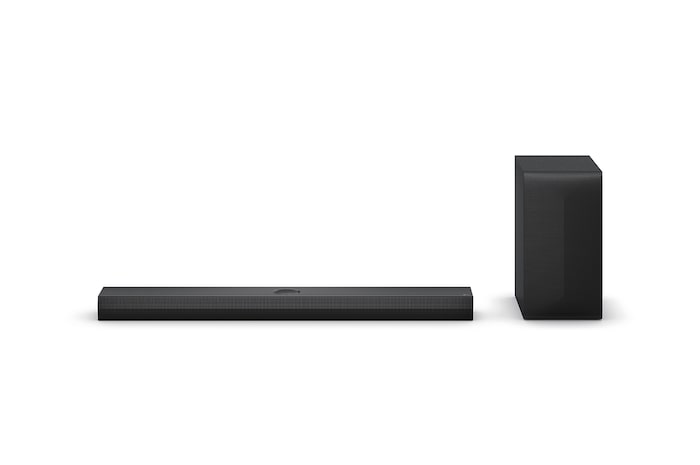 Front view of LG Soundbar SG10TY and Subwoofer