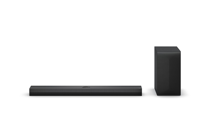 Front view of LG Soundbar SG10TY and Subwoofer