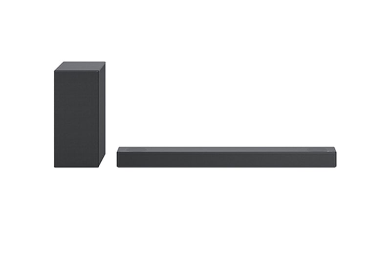 Vista frontal de Soundbar LG S75Q |Tecnología de sonido Meridian | Modo Compartir TV Sound y Modo control soundbar | Audio de alta resolución Hi-Res S75Q